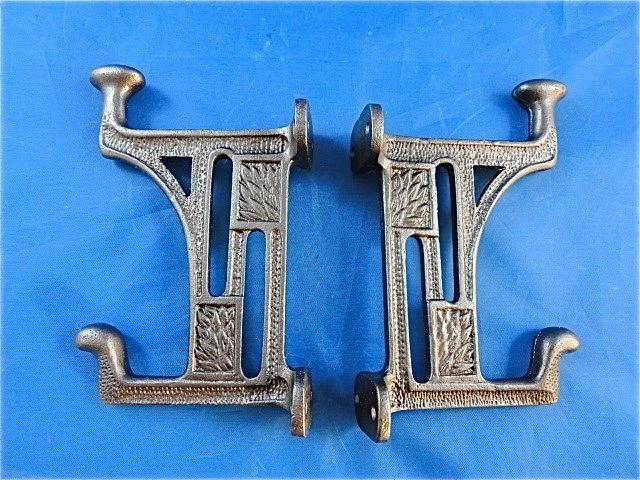 Pair Beautiful Arts And Crafts Style Cast Iron Mackintosh Coat Hook Hanger Door