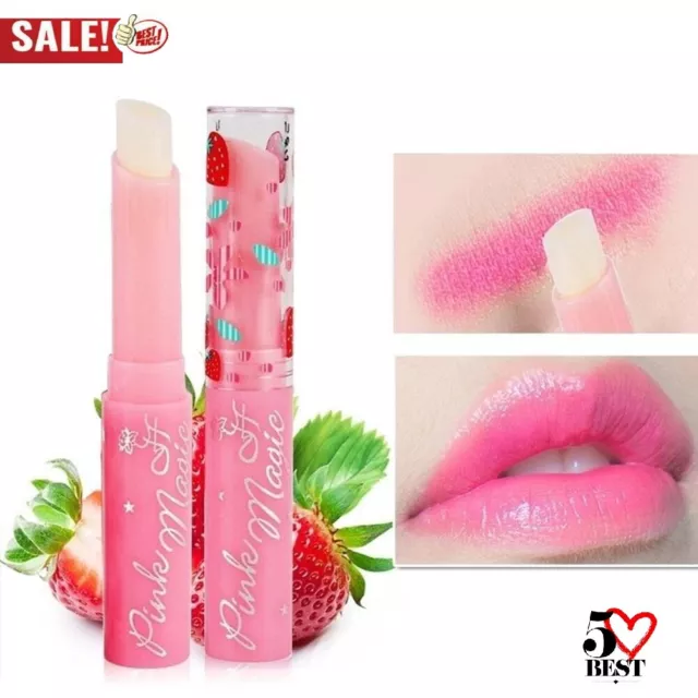 Lálsamo labial crema labial crema labial que cambia temperatura mágica fresa3