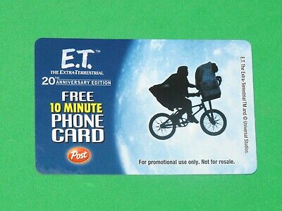 E.T. Extra Terrestrial 20th Anniversary 10 Min Phone Card POST UNIVERSAL STUDIOS