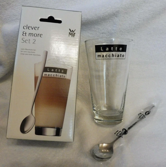 WMF Latte Macchiato Glazen Set 12st Latte Glazen met Lepel 280ml Clever&More (280 ml, 12x
