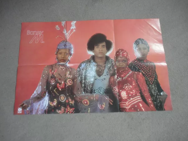 VINTAGE ORIGINAL 1980s POP DISCO  BONEY M   POSTER  BY K -TEL 84 x 54 CMS