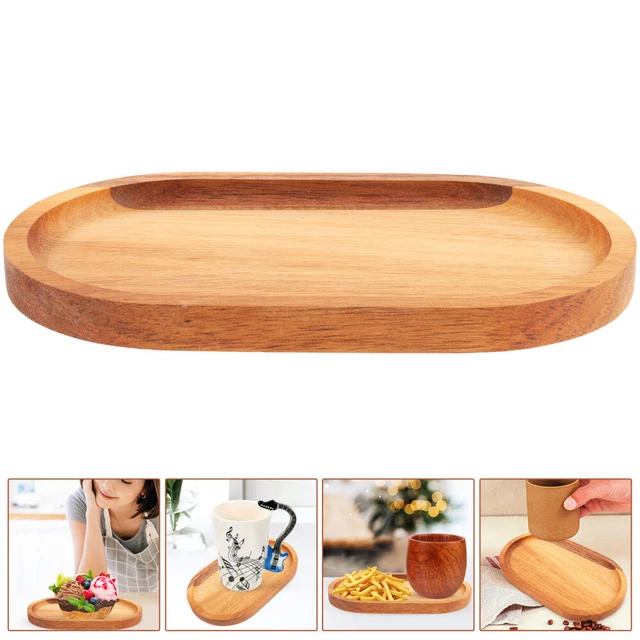 Lot De 4 Petits Plateaux Ovales Bambou - Plateau Service 17,5 X 8,8 Cm
