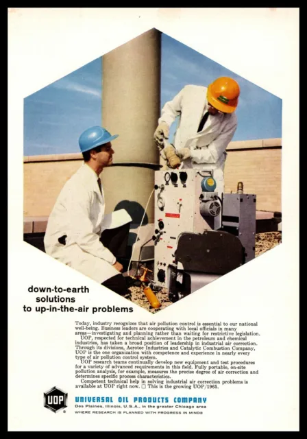 1965 UOP Universal Oil Products Chicago Illinois Air Pollution Control Print Ad
