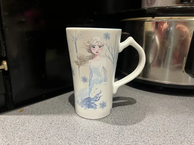 Frozen 2 Elsa & Anna Disney Store Tall Latte Mug Coffee With Glitter (U9)