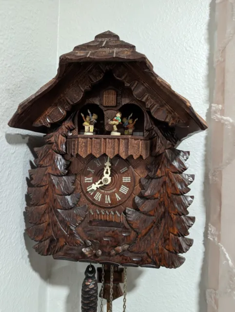 Vintage 90s M.I. Hummel and Danbury Mint German Musical Cuckoo Clock