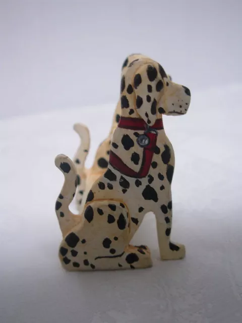 Signed Artisan Paul Dollhouse Miniature Hand Painted Wood Dalmation Dog Steps