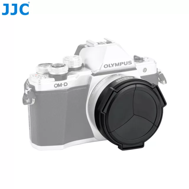 JJC Auto Lens Cap for Panasonic Lumix G Vario HD 12-32mm F3.5-5.6 Mega OIS lens