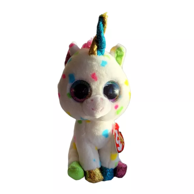 Harmonie Ty Beanie Boo multicolour Unicorn 15cm teddy plush toy stuffed animal