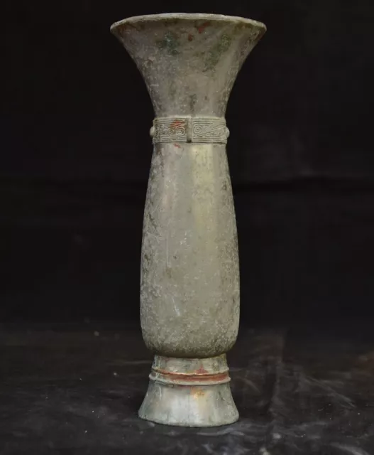 7.6 " Ancient Chinese Dynasty Palace Bronze ware Totem Drinking vessel