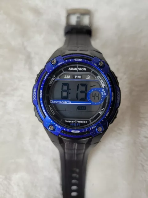 Armitron Pro Sport 40/8322 Shock Resist Blue Mens Digital Quartz Sport Watch #2