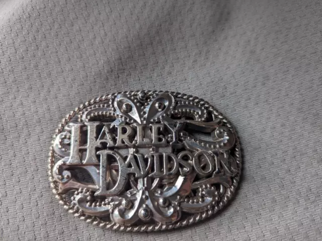 vintage HARLEY DAVIDSON belt buckle WESTERN metal MOTORCYCLE cowboy Y2K