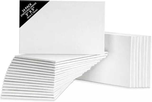 12 Blank Artist Canvas Set 13x18cm Large Plain Painting Boards Stretched/Framed