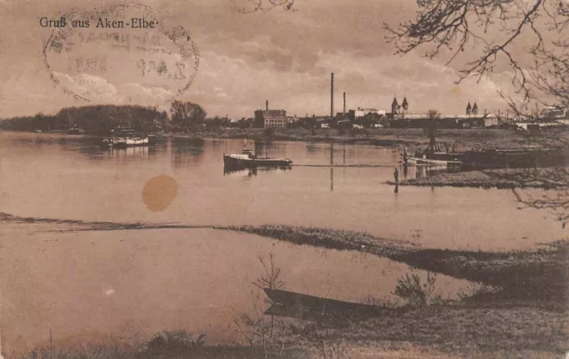 AK Postkarte Gruß aus Aken - Elbe
