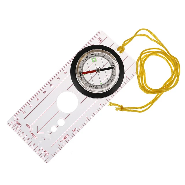 1PC CAMPING COMPASS Baseplate Ruler Map Scale Compass Race Hiking