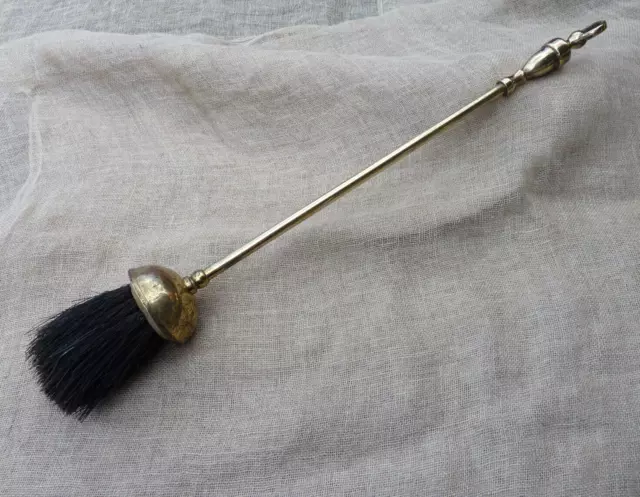 Vintage Antique Brass Fireside Brush Long Handle 44.5cm