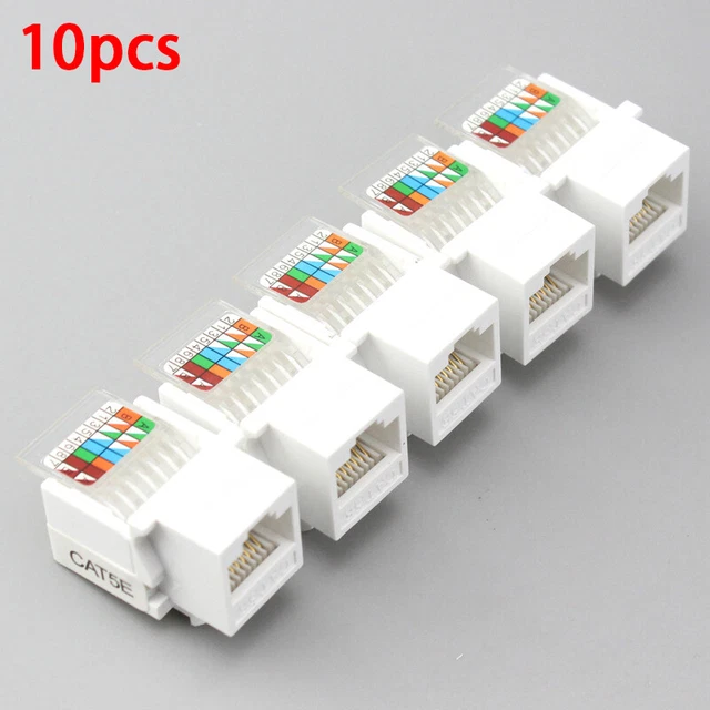10PCS RJ45 CAT5E Ethernet Network Keystone JackClip Module Wall Plug ...
