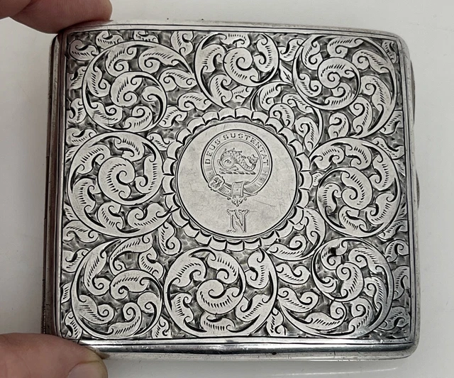 1898 English Sterling Silver Cigarette Case -George Unite -  90808