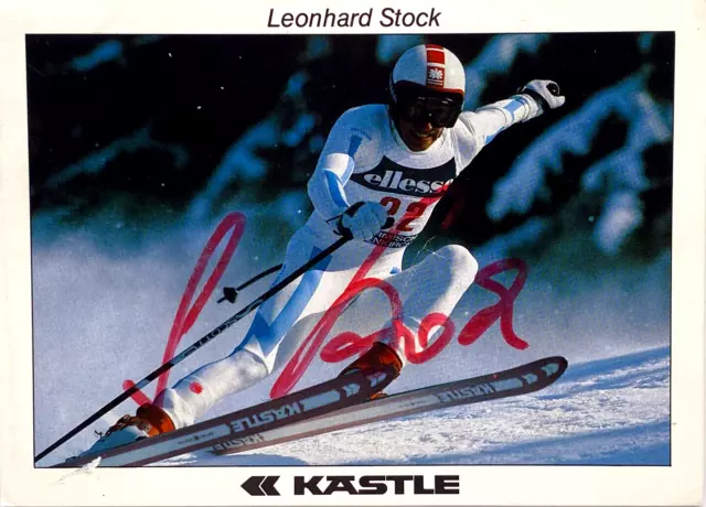 Postcard of Leonhard Stock Austrian Ski Racer With Autograph Finkenberg Tyrol