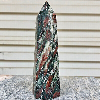 307g  Natural Fluorite Obelisk Quartz Crystal Wand Point Realistic Healing