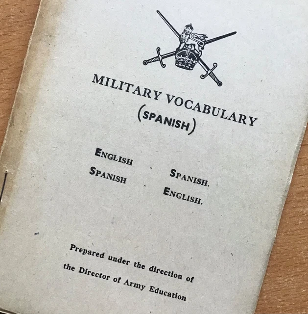 ORIGINAL BRITISH ARMY HANDBOOK/GLOSSARY OF MILITARY TERMS English