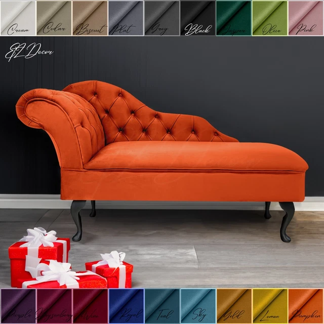 Chaise Lounge Chesterfield Sofa Pumpkin Orange Accent Chair Lucian Tufted Longue