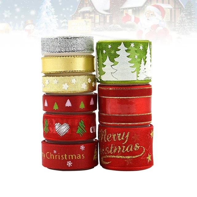 Set Bänder Weihnachten Geschenk Band Weihnachten Druck Band Band Ornament