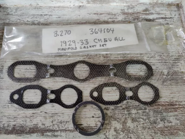 NOS OEM 1929-33 Chevy 6 cylinder Intake/Exhaust Manifold Gasket Set GM 364104