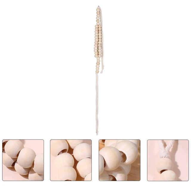 2 pz corda di cotone supporto tenda in perle di legno morsetti portaoggetti