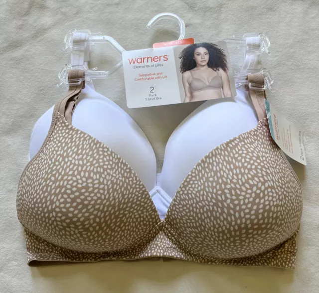 WARNERS Bra Elements of Bliss Light Lift Wire Free Lined 2 PACK NWT $76 36C