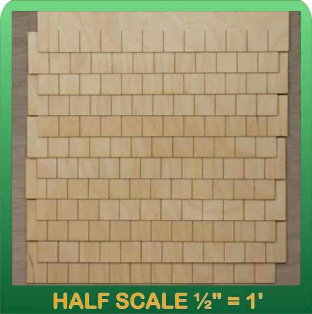 Half Scale Laser Cut Rectangular Speed Shingle Strips by Greenleaf Dollhouses