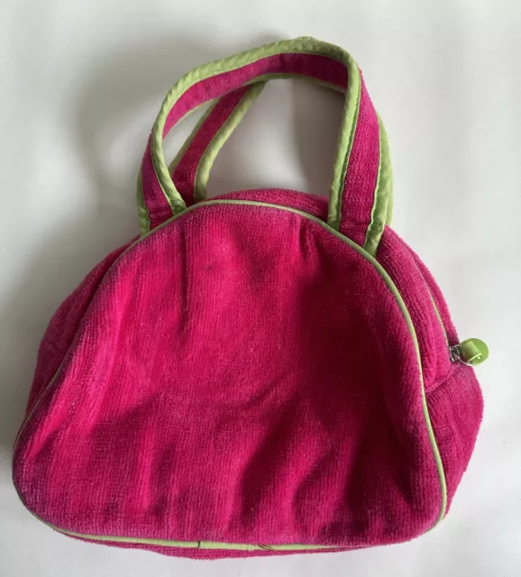 Borsa in tessuto rosa ragazza Next con cerniera verde