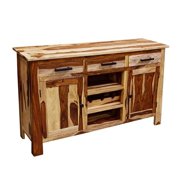 Kalispell Solid Sheesham Wood Sideboard Bar