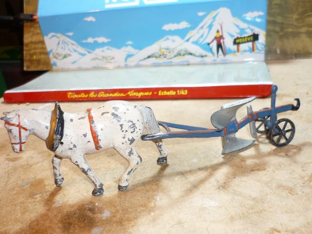 ANCIEN JOUET CHEVAL attelage bois calèche carton bouilli EUR 99,00 - FR