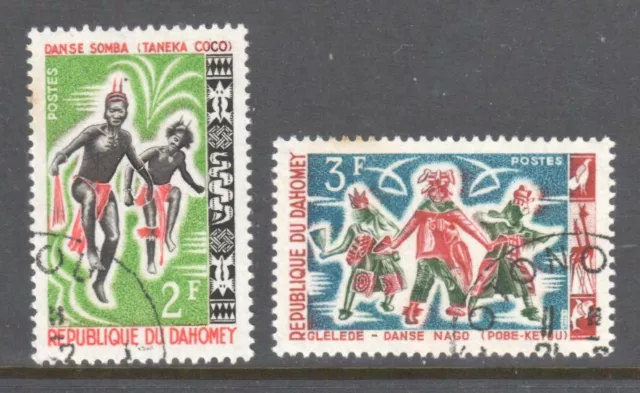 Republique Of Dahomey Natives Dancing Partial Set Of Stamps (2) - Used Cancelled