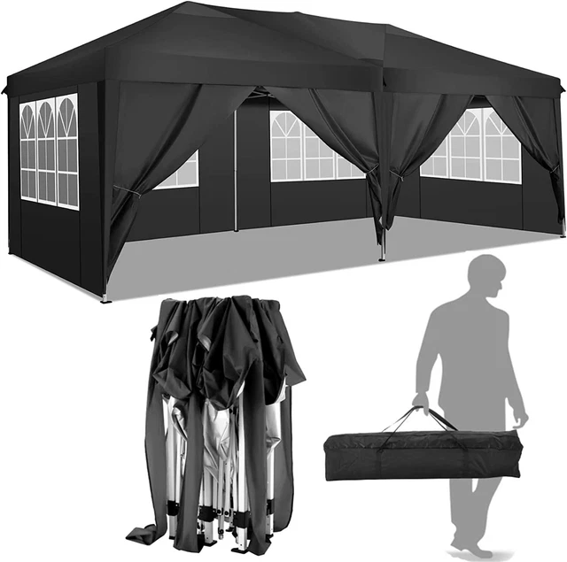 Falt Pavillon 3x3-3x6m Festzelt Partyzelt Gartenzelt Wasserdicht mit Fenstern DE