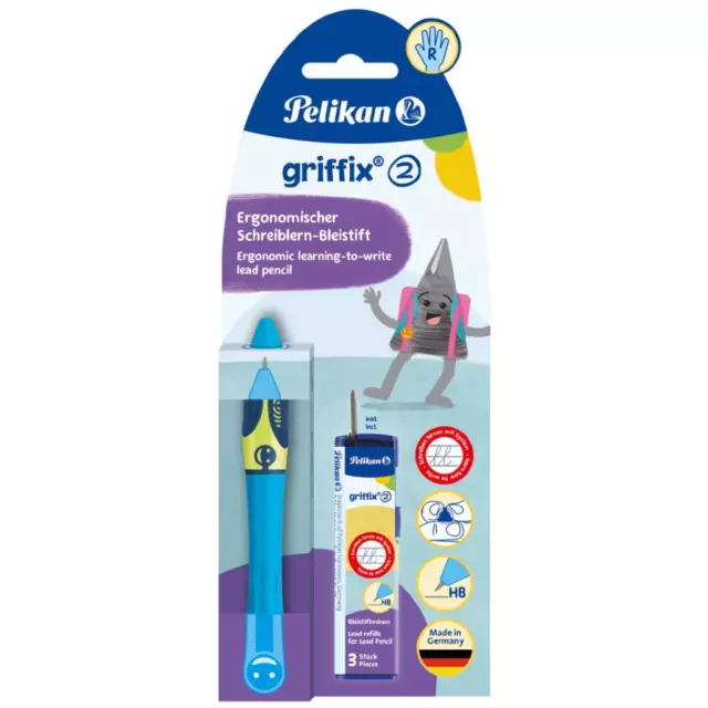 griffix Schreiblernbleistift Neon Fresh Blue Pelikan 820547 (4012700820549)