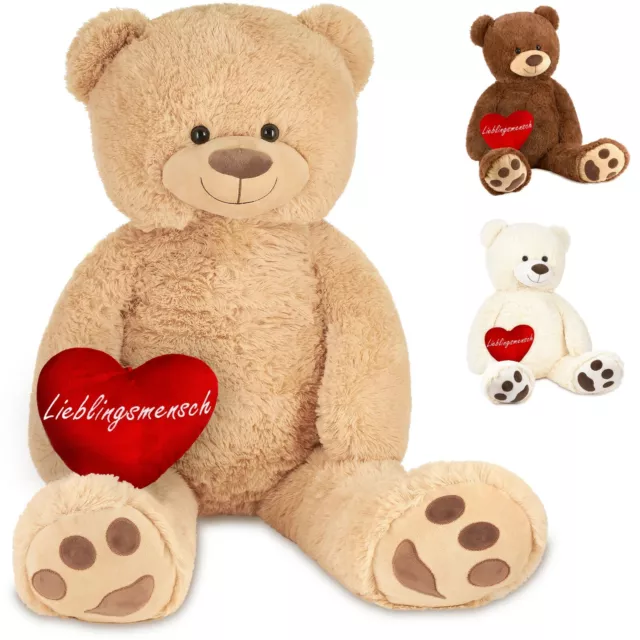 BRUBAKER Peluche géante XXL Ours Nounours et Cœur en Peluche Lieblingsmensch