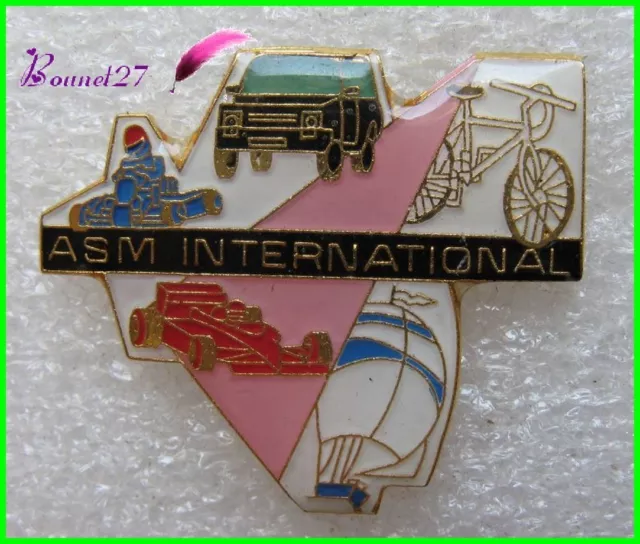 Pin's Pins badge Sport ASM International Voiture Karting Vélo Voile  #994