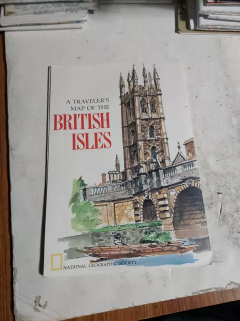 National Geographic 1974 A Traveler's Map Of The British Isles