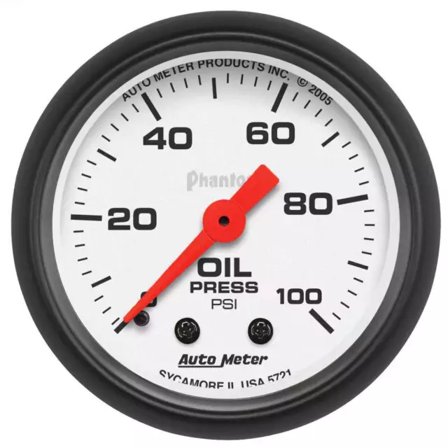 Autometer Phantom 2-1/16" Oil Pressure Gauge 0-100PSI Mechanical AU5721