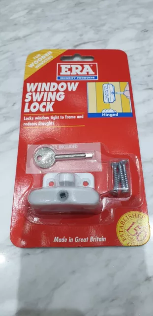 CLEARANCE 💞 Era 💞 809-12 Lock Swinglock For Wooden Windows In White  Finish P4