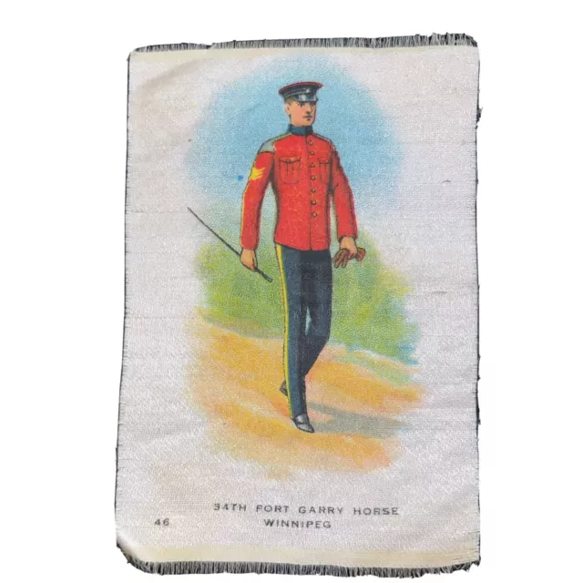 34th Fort Garry Horse Winnipeg #46 Regimental Uniform Canadian Tobacco Silk 1914