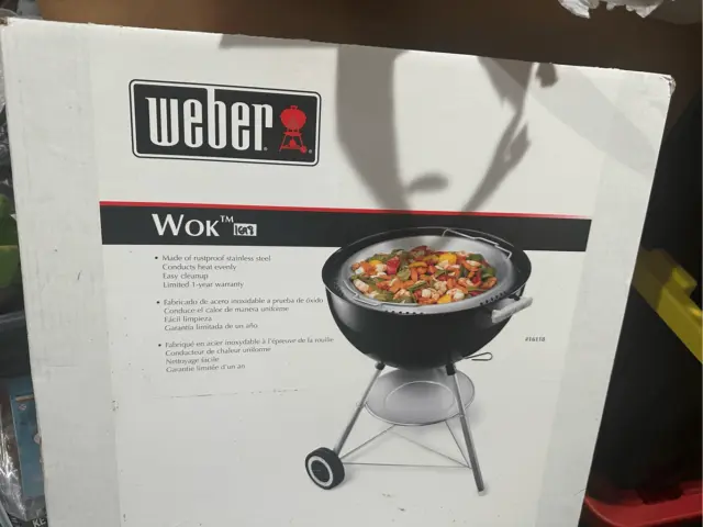 Weber Wok Kettle Charcoal Grill Stainless Steel 22 1/2" 8412