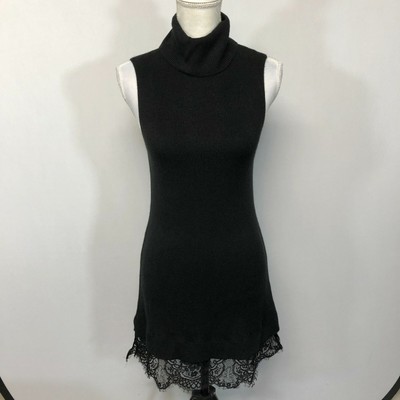 Apt. 9 Women Sleeveless Mock Neck Dress Size Medium Acrylic Black A35 -18