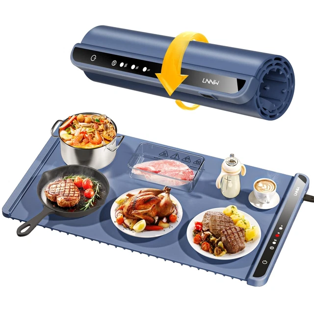 Food Warming Mat Electric Warming Tray With Temp & Timer Adjustable Food Warming Pads For Buffet Large, Countertop Food Warmer Mat