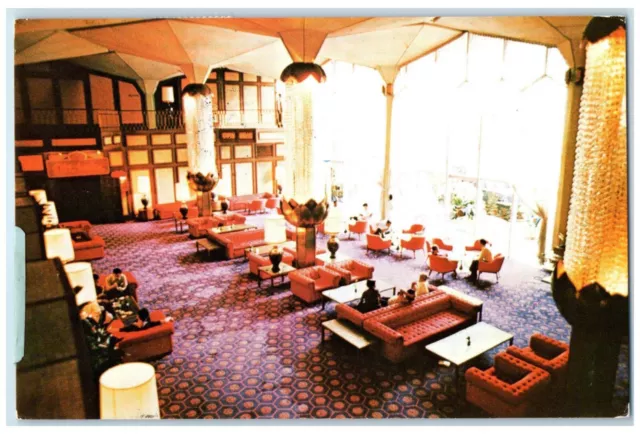 c1960's Main Lobby in the Dusit Thani Hotel Bangkok Thailand Postcard