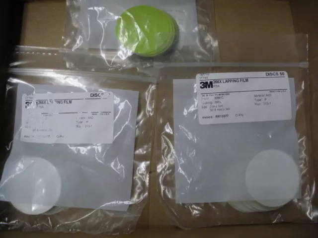 150) 3M 266X lapping film disc 2" 50MM 30 micron 3 bags of 50  6 lots available