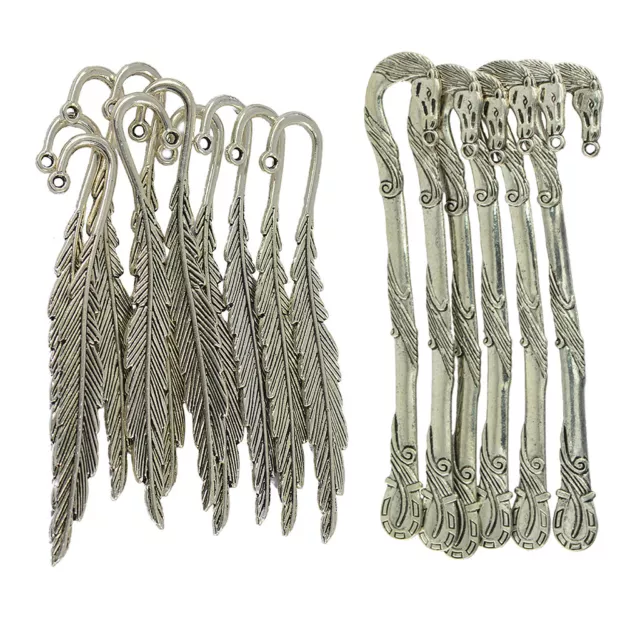 Blesiya 16pcs Alloy Metal Feather Horse Bookmark Charms For Beading Finding