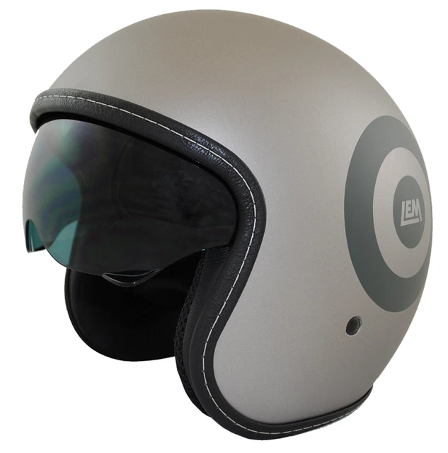 Casque Moto Jet Cafe Racer - Homologué ECE 22-06, Visière Anti-rayures, Taille XS (53-54 Cm), Couleur Vert Mat