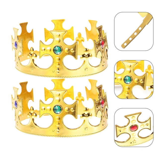 2 pz corona regina festa di compleanno principessa cappello di plastica uomo Halloween